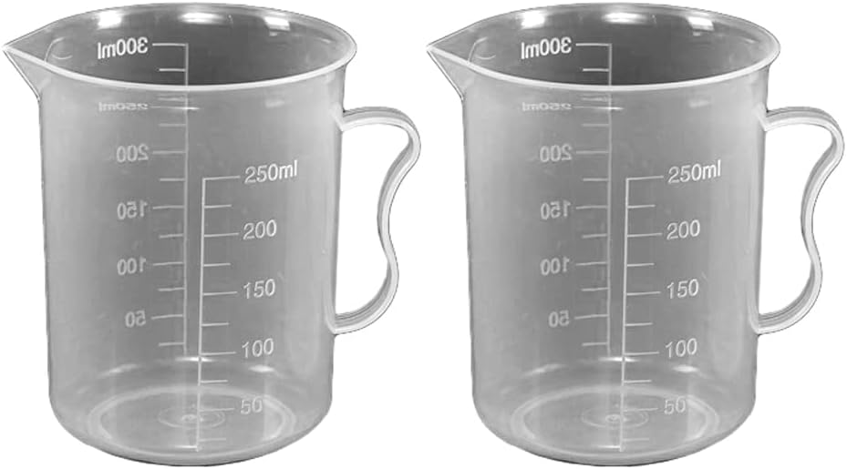 2 Pieces Plastic Measuring Cups with Handle Clear Measuring
