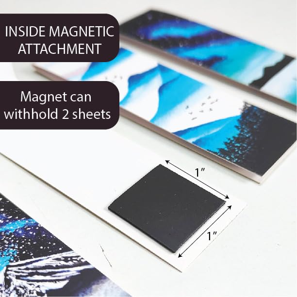 Image of Antara Wilderness Magnetic Bookmarks with Inspirational Quotes | Set of 5 Book Marks with Stong Magnet | Beautiful Nature Paintings | Laminated Matte Finish | Ideal Gift for Bookworms | 1.3 inch X4.5 inch