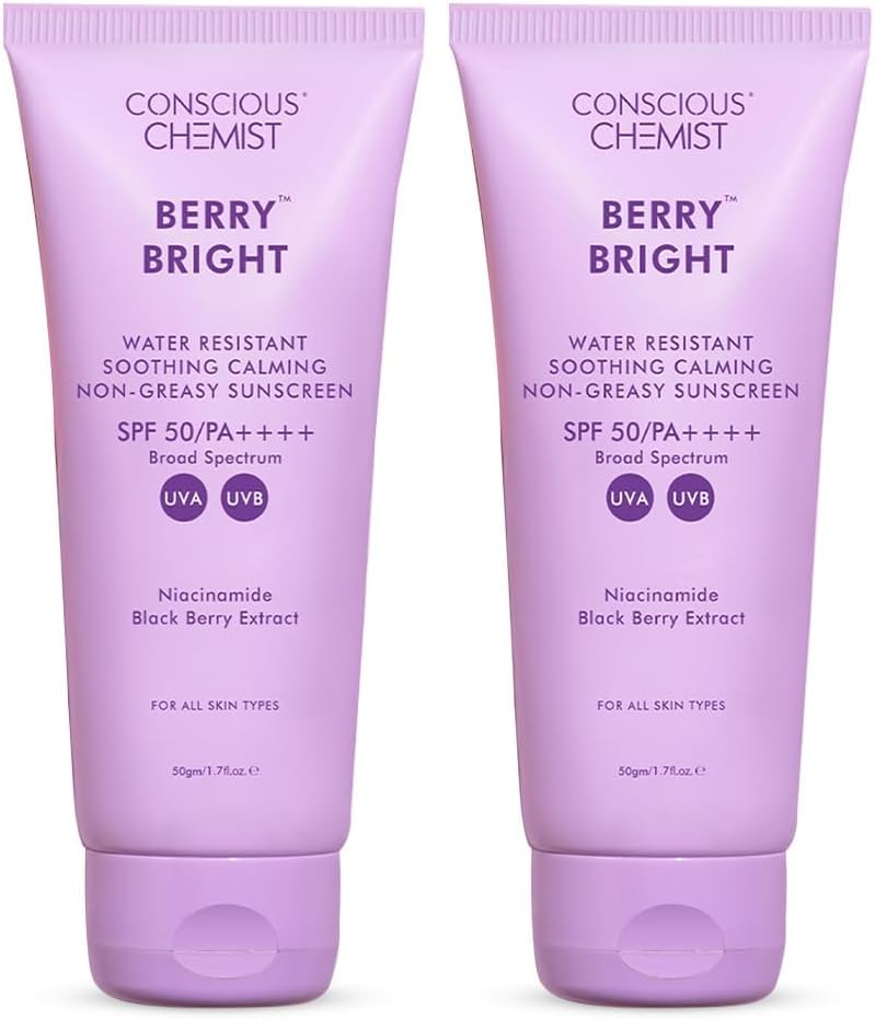 Hybrid Lightweight Gel Sunscreen SPF 50 PA ++++ | With Water Resistant Niacinamide, Black Berry Extract | Non-Greasy, No White-Cast | All Skin Types, Cruelty Free | Pack of 2
