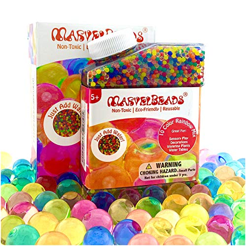 MarvelBeads Water Beads [Non-Toxic] Fully Certified, Rainbow Mix for Kids Sensory Play