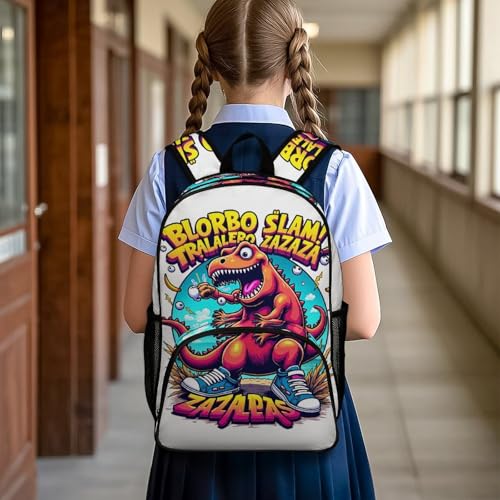 Sac à Dos Tralalero-Tralala Brainrot Merch - 42 X 30,5 Cm - Tissu Oxford PU Résistant Aux éclaboussures - Pour école, Travail, Voyage