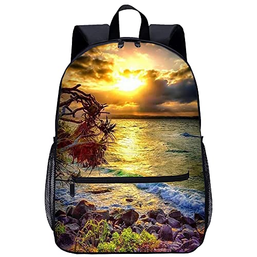 Cartable de mode paysage grand format pour ado, sac à dos de sport et loisirs mixte