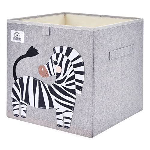 Clcrobd Foldable Animal Cube Storage Bins Fabric Toy Box/Chest/Organizer For Toddler/Kids Nursery, Playroom, 13 Inch (Zebra) #TOP6