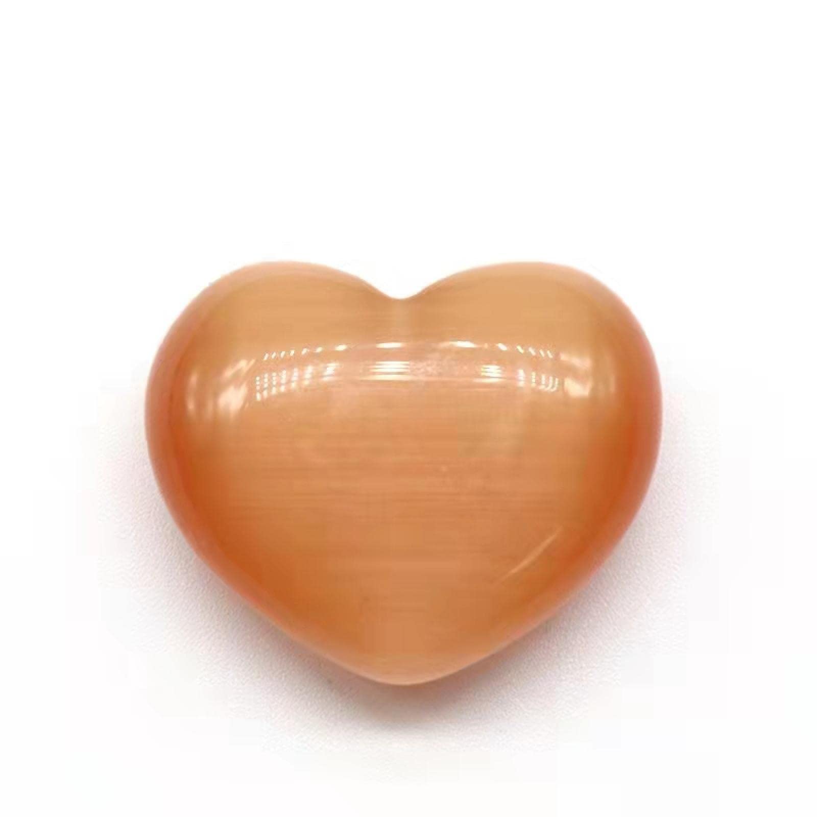 Opal Love Crystal Love Colorful Stone Love Naked Stone Heart-shaped Love Crystal and Healing Stone Palm Worry Stone 8 Orange