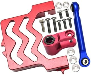 Aluminum Servo Mount + Aluminum Tie Rod + 25T Aluminum Servo Horn For Traxxas 1/10 Maxx 4WD Monster Truck (89076-4) - 16Pc Set Red