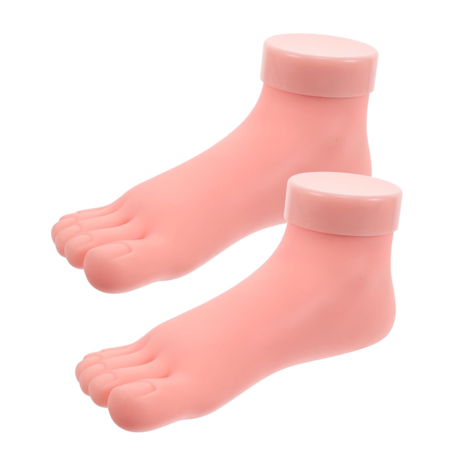 NOLITOY 2pcs Professional Pedicure Foot Mannequin Nail Art Molds Foot Model for Nail Technicians Fake Pedicure Display Stands