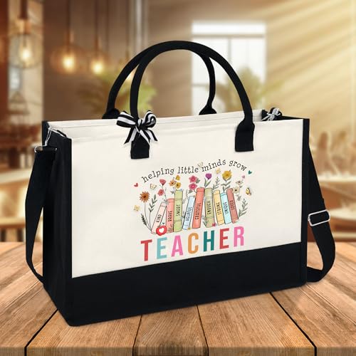 OASSIE Teacher Appreciation Gifts - Canvas Tote Bag 13oz With Zipper - Teacher's Day Birthday Thank You Gifts for Teachers4