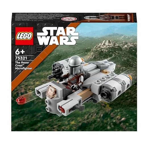 Lego 75321 Star Wars Microfighter Razor Crest, Jouet de Construction pour Enfants dès 6 Ans, Vaisseau et Minifigure Mandalorien
