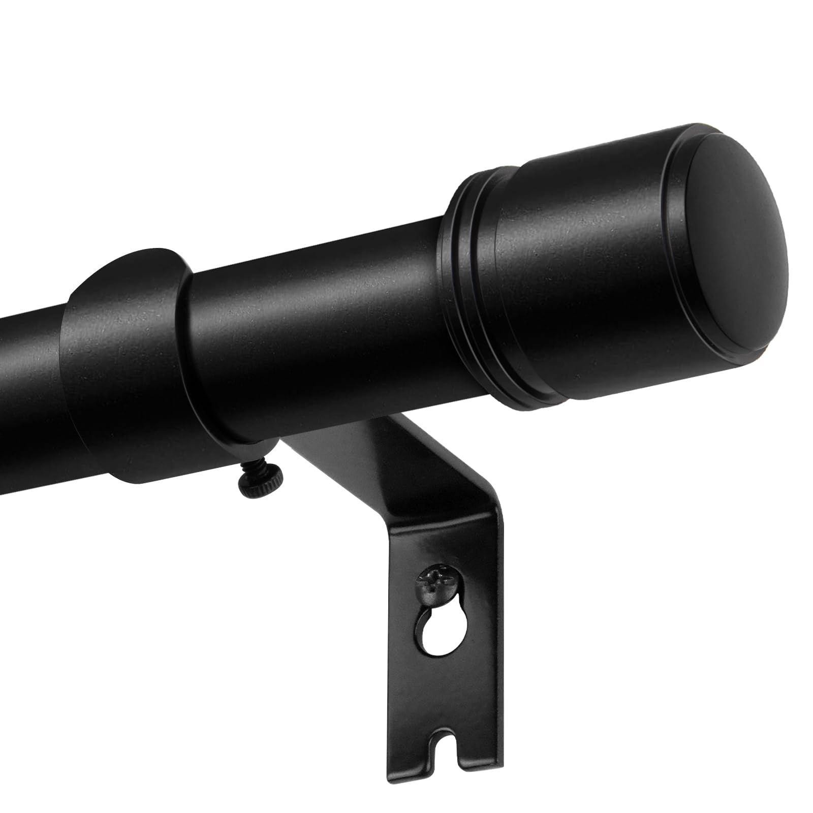 BOLITE Black Extendable Curtain Poles 80-218 cm, 25 mm Metal Curtain Pole
