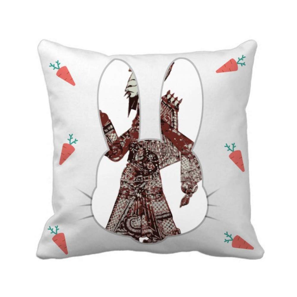 Coussin carré de luxe Ombre Jouer Man Marche Lapin aux finitions artisanales