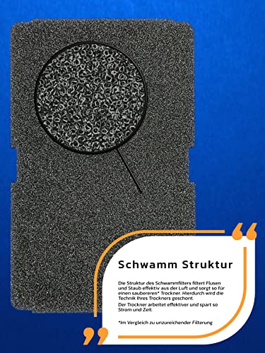 Premium Schwammfilter Filtermatte Trockner Fein/Grob für Beko Grundig Blomberg 2964840100
