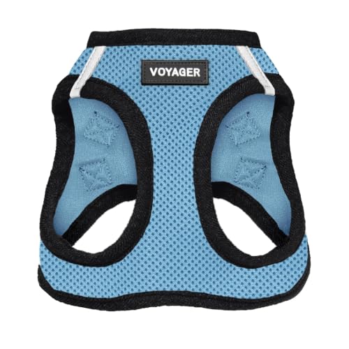 Image of Voyager Step-in Air Dog Vest Harness - Baby Blue /Black Trim, Large