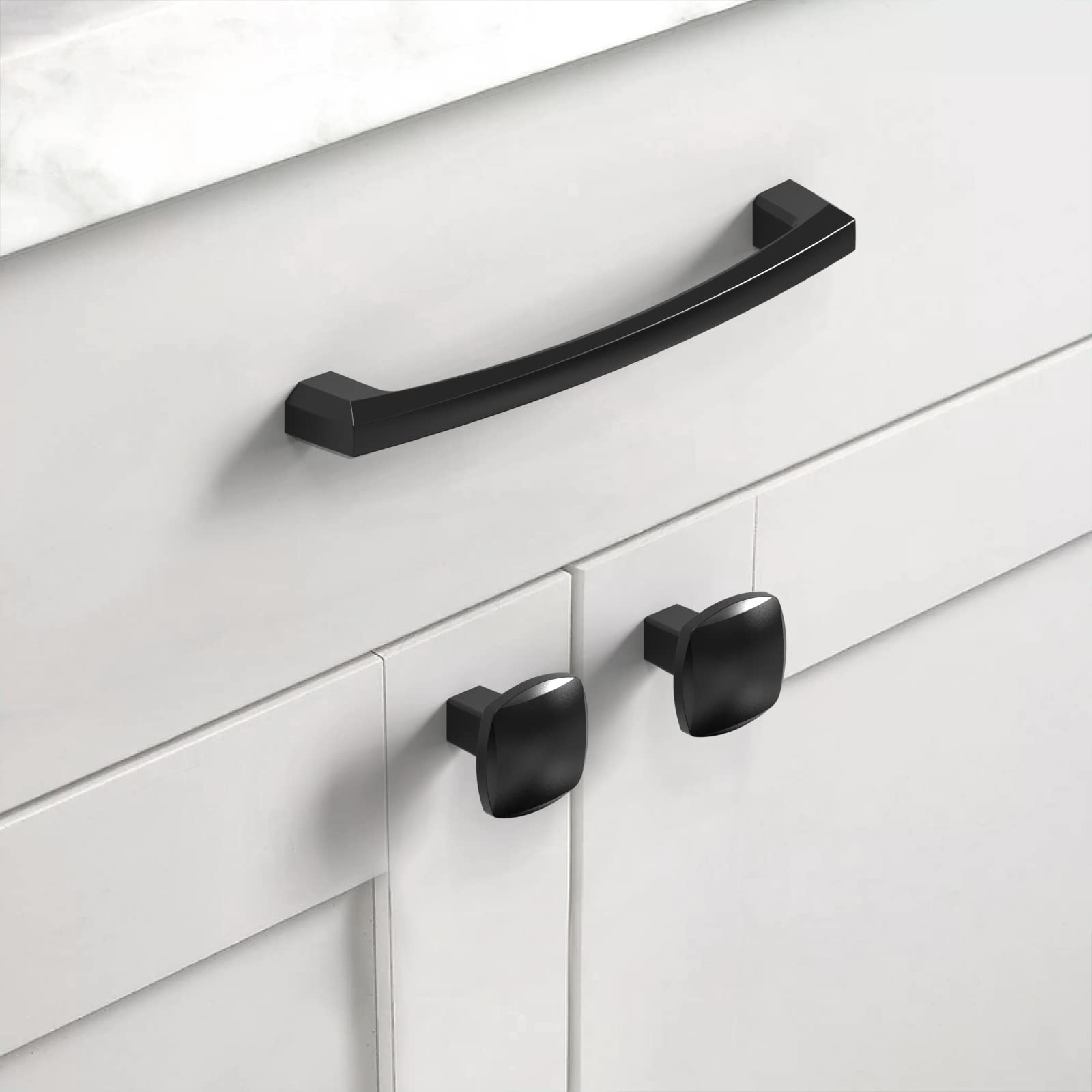 Asidrama 10 Stück 12,7 cm mattschwarze Türgriffe Möbel, Küchenschrankgriffe, Schrankgriffe, Küchenschrank, Hardware für Schrank, Schubladengriffe, Kommodengriffe