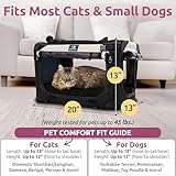 PetLuv Cat & Dog Pet Carrier, Soft-Sided, Medium 20'x13'x13' Fits Most Cats or Small Dog, Comfortable for Travel & Vet Visits, Privacy Windows, Removable Plush Bed, Locking Zippers, Folds Flat