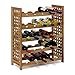 Relaxdays - Cantinetta per Vino in Legno di Noce Oliato 5 Scaffali, Spazio per 25 Bottiglie, 73 X 63 X 25 cm, marrone