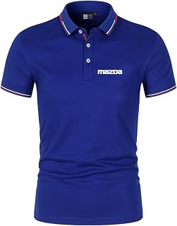 Men's Polo Shirts Tennis Gym Wear for Mazda Collared Half Sleeve Printing Tee Top Clothes Workout T-Shirt Plain Short Sleeve Moisture Wicking Racing Suit