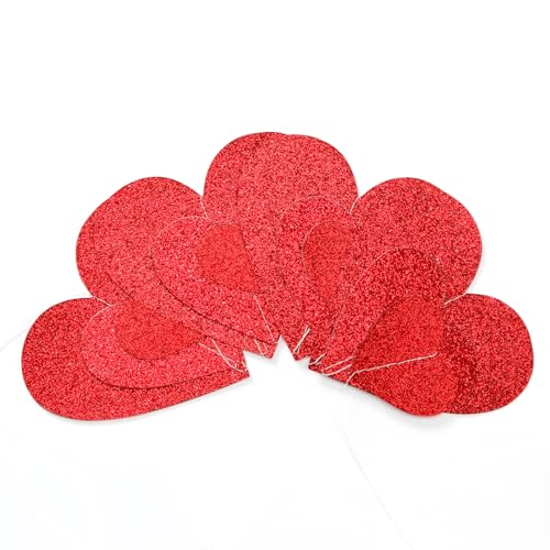 Image of Valentines-Day Party Decorations Red Heart-Garland - 52ft Special Night Galentines Hanging Streamers Banner,Girl Romantic Wedding Anniversary Baby Bridal Shower Engagement Mohters Decor Panduola