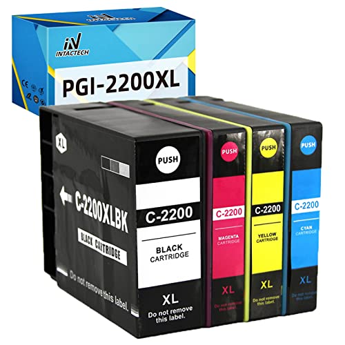 Compatible Ink Cartridges Replacement for Canon PGI-2200XL Work for Maxify MB5420 MB5120 MB5320 MB5020 iB4120 iB4020 Printers (Black, Magenta, Yellow and Cyan, 4-Pack)