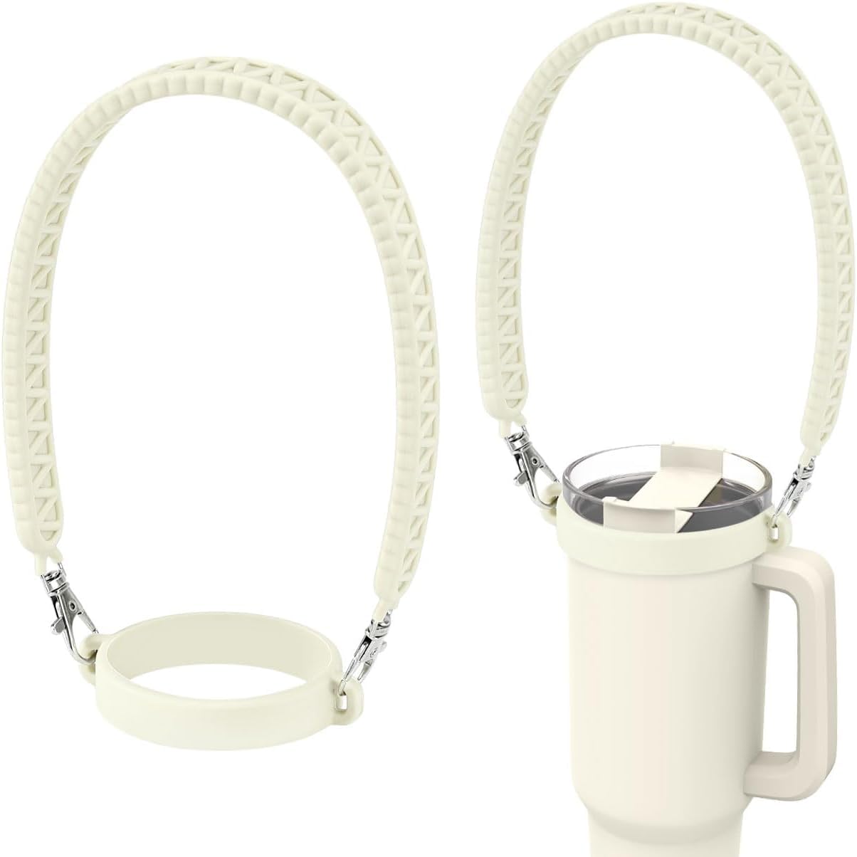 Odluzy Water Bottle Handle - Soft Silicone, Elastic Water Bottle Straps for Carrying - Fits Most 8-40oz Water Bottles - Compatible with Stanley Cup, Water Bottle Accessories