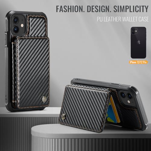 Vinich for iPhone 12/12 Pro Wallet Case with Card Holder, RFID Blocking Credit Slots Kickstand Shockproof Phone Cover Fit for iPhone 12/12 Pro 6.1" Carbon Black by Vinich - Used condition - Image 8