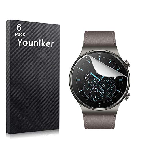 Youniker Protector de pantalla compatible con Huawei Watch GT2 Pro para Huawei GT 2 Pro Smartwatch Protector de pantalla de cristal transparente HD antiarañazos, antihuellas dactilares Cover
