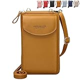 Crossbody Tasche Handytasche Brieftasche Damen Umhängetasche Geldbörse mit Credit Card Slots für Frauen (Braun)