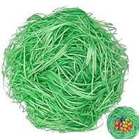 200g Ostergras Grün, Ostergras Geschreddertes Papier, Raffia Füllmaterial, für Osterkorb Osternest Geschenkverpackung Osterdekoration