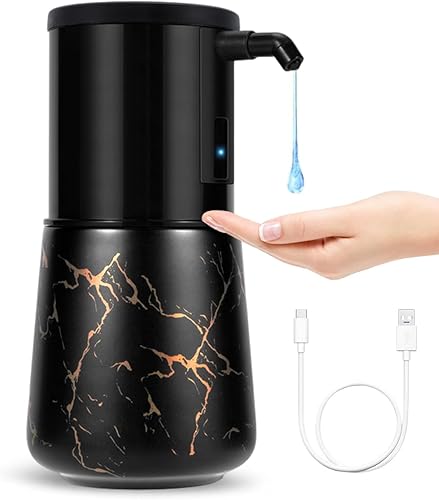 Dispensador automático de jabón sin contacto, dispensador de jabón líquido de cerámica de 12 onzas, dispensador de jabón líquido recargable manos