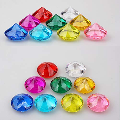 ToBeIT Acrylic Diamonds Colourful Approx. 145 Pieces 20 mm Diamond Crystals Transparent Crystal Table Decoration Wedding Decoration 20 mm Multi-Coloured Diamonds - Image 3