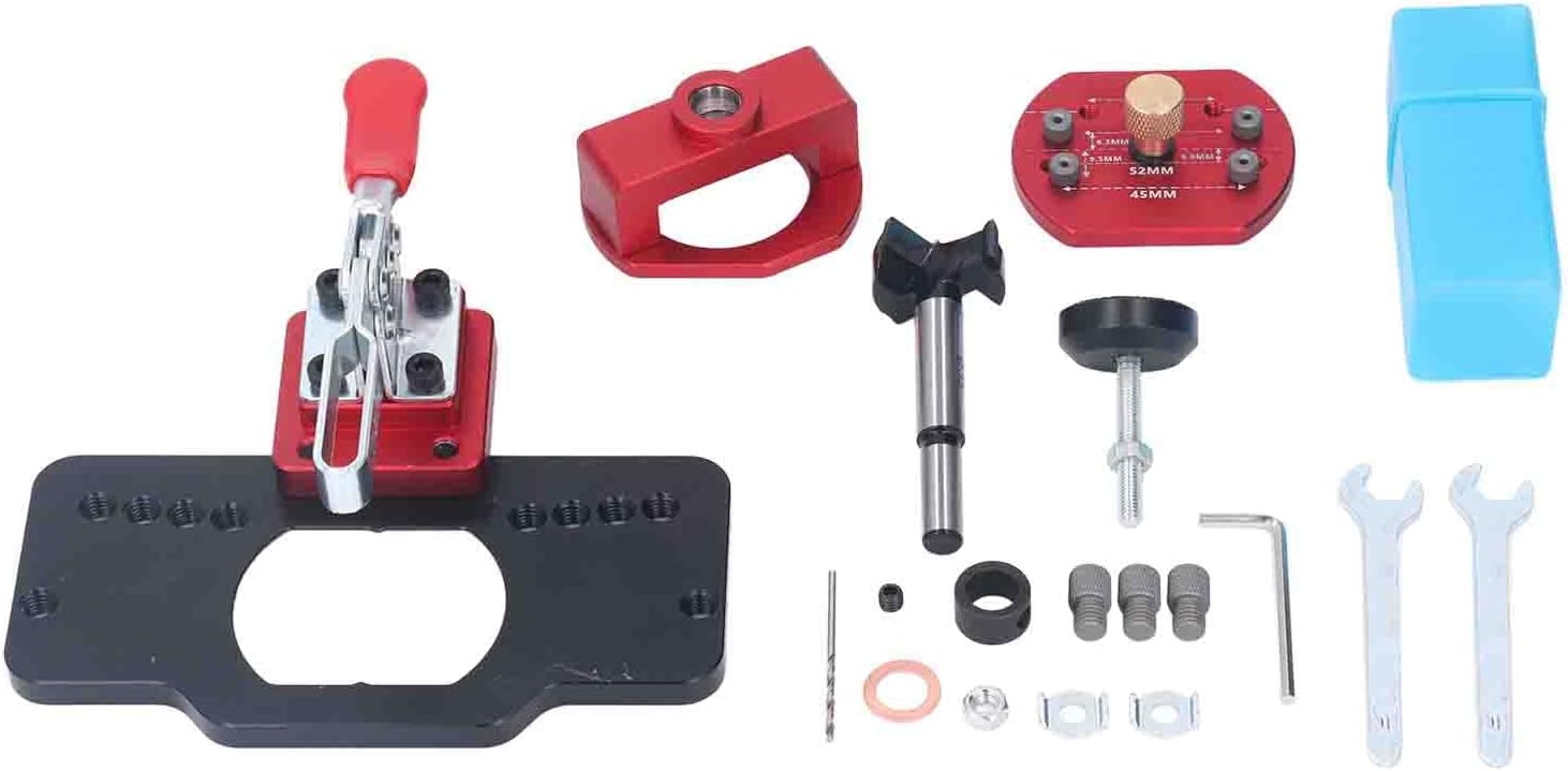 Pilipane Hinge Jig Drilling Hole Puncher 35mm Aluminum Alloy Cabinet Hinge Jig Drill Guide Locator for Woodworking and Home Improvement Durable and Precise Tool