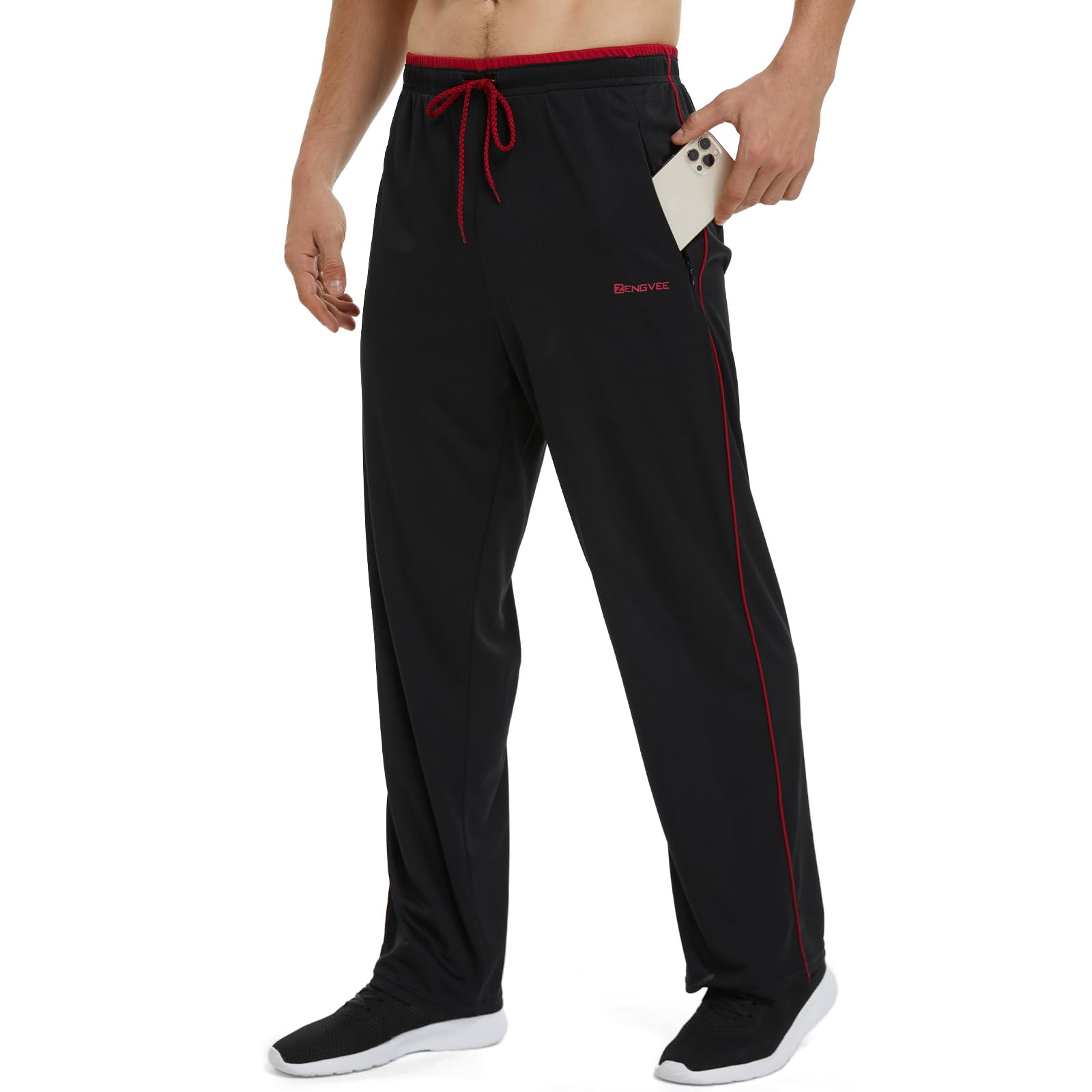 1 or 3 Pack Tracksuit Bottoms Men Lightweight Mens Joggers Breathable Jogging Bottoms with Zipper Pockets Sports Casual Pants for Gym,Running,Training