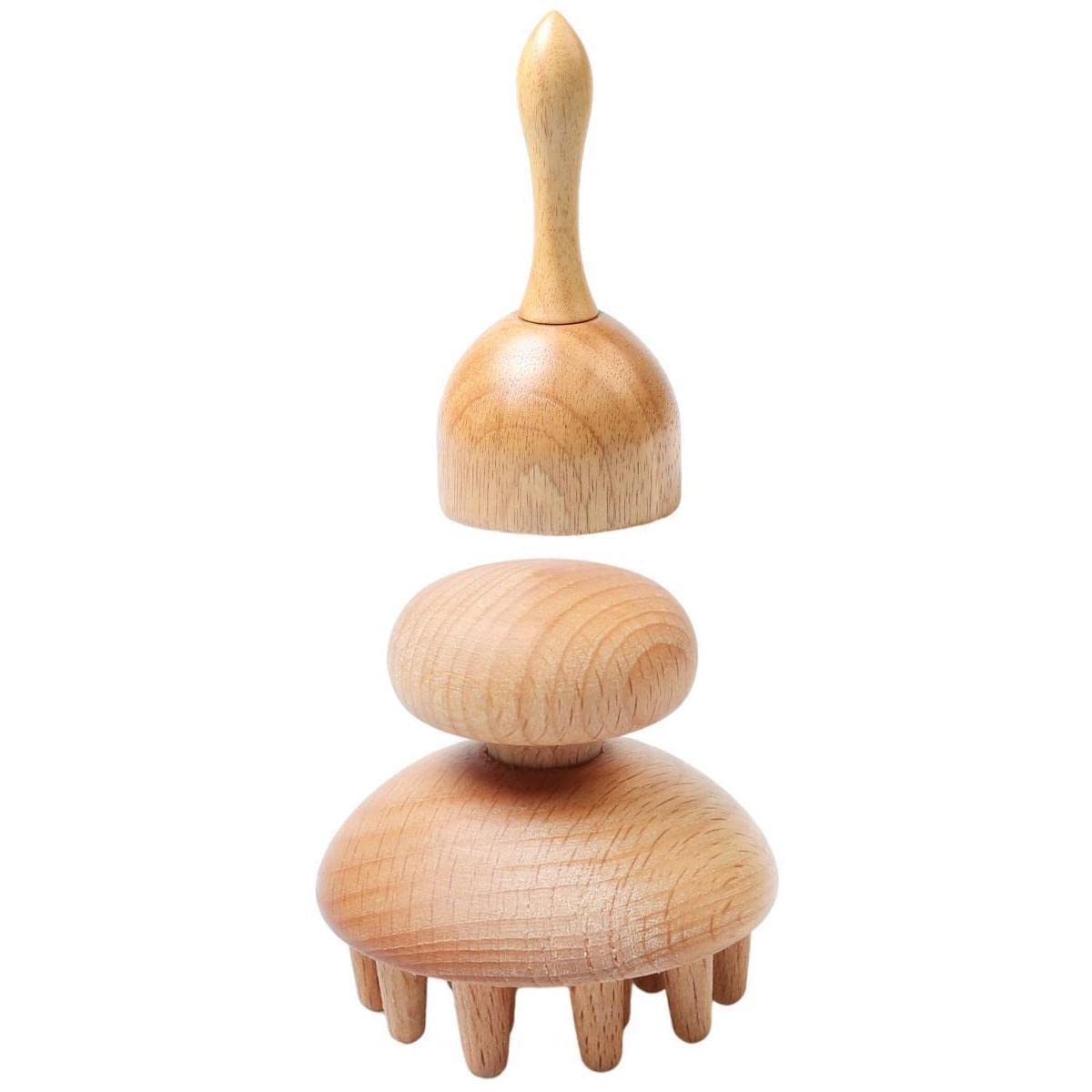 Pack of 2 Handheld Wood Body Massage Tool for Maderotherapy Anti Cellulite|Massager Machine for Pain Relief|Head Massager|Neck and Shoulder Relaxer|