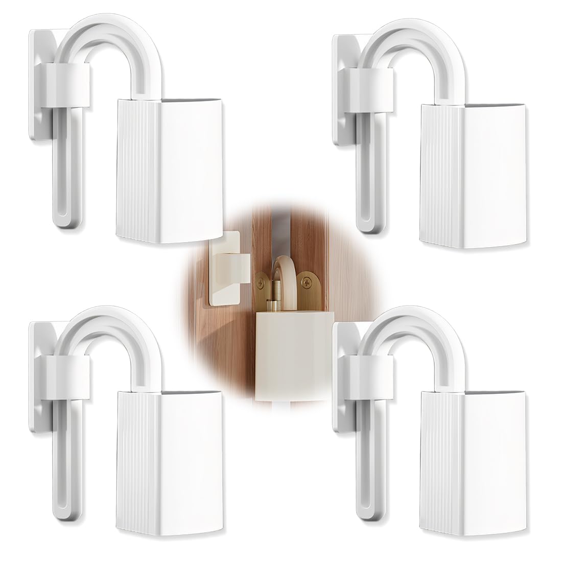 ZKGYUS 4 Piezas Cerraduras de Seguridad para Niños, Bebe Tope Clip Protector Prevenir Lesiones de Golpe Seguro Puertas Protector Puerta Dedos Protector para bebés