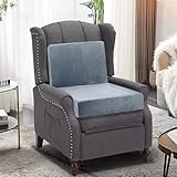 Lxztayuk 20x20x4 Inch Recliner Cushions for Elderly, Gray Extra Large Seat Cushion, Non-Slip Recliner Cushion with Back Support Cushions, Thick and Supportive Back Lumbar Support