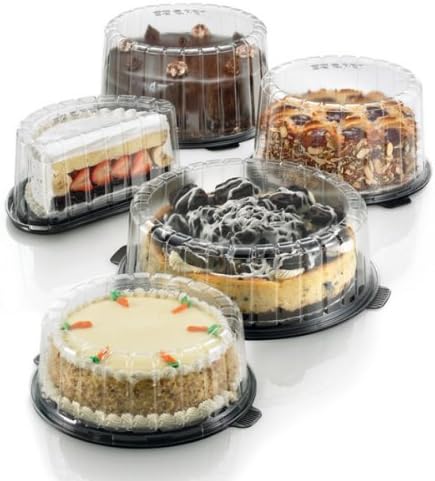 Inline Plastics EZ Open Clear, 7 Inch Double Layer Cake Container with Dome Lid | 100/Case