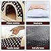 37 * 32 * 30cm Hundehütte Indoor, Hundehöhle Kleine, Katzen Höhlenbett mit Plüsch Katzenkissen, 2 in 1 waschbares Hundebett, Faltbares Haustierhaus für Kätzchen, Welpe, Kaninchen und Meerschweinchen