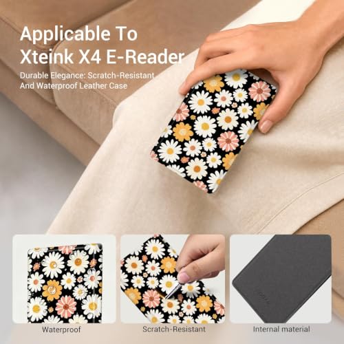 Image of CoBak Magnetic Case for XTEINK X4, Ultra-Lightweight Protective Cover for Xteink X4 E-Reader, Secure Magnetic Attachment(Sunny Daisies)