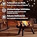Vonhaus Feuerstelle für Garten, Terrasse & Outdoor– tragbar und leicht, Feuerkorb aus bronzegetönter Stahl mit Flammdesign, Feuerschale mit Funkenschutz & Schürhaken, Nutzbar mit Holz oder Kohle