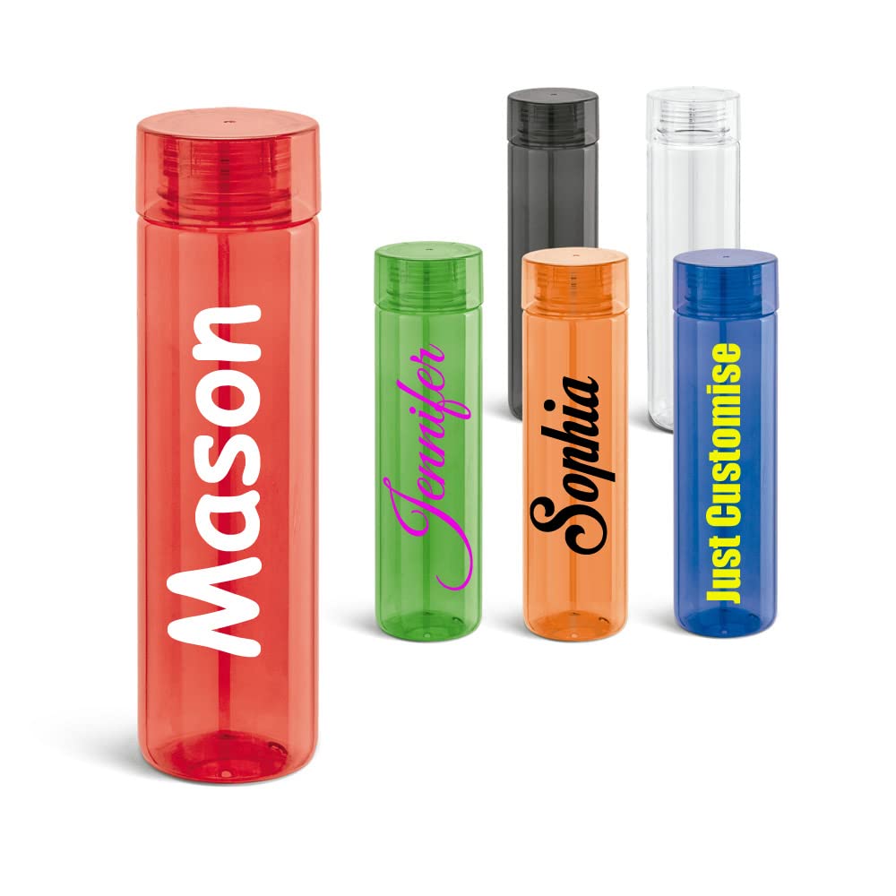 Rozier Personalised Custom Water Drink Bottle with Screw Top Lid - Any Name, Word, Business, Sports, School, Promotional Merchandise