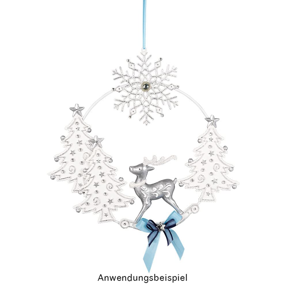 Ideen mit Herz Lot de 3 anneaux en métal pour le bricolage - 3 mm d'épaisseur - Diamètre : 20 cm - Idéal pour attrape-rêves, macramé, fleurs séchées, décoration murale (blanc)