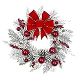 Weihnachtskranz Haustür Adventskranz Türkranz Weihnachten Kugeln Elegant Weihnachtstürkranz...