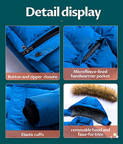 Image of CREATMO US Boy's Water Resistant Winter Coats Warm Fleece Lined Outwear Windbreaker Ski Jacket