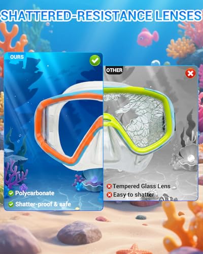 Gafas de natación AQUA A DIVE SPORTS para niños y jóvenes 3-15 años, con cubre nariz, lente antivaho y protección UV miniatura 4