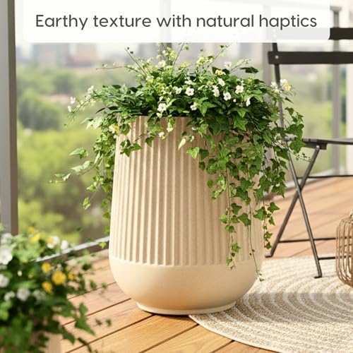 Image of Eha Earth Friendly Opera Big Planters for Home Decor | 18 inch, Pack of 1 | Heavy Duty Plant Pot Made with Rice Husk & Bamboo Biocomposite | UV Protected Pot for Plant | Pots & Planters Big Size
