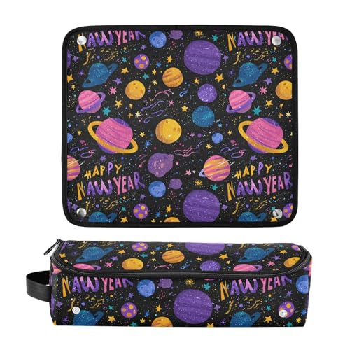 Bolsa organizadora para herramientas de cabello New Year Planet morada, resistente al agua y con gran capacidad para planchas, rizadores, secadores y accesorios miniatura 3