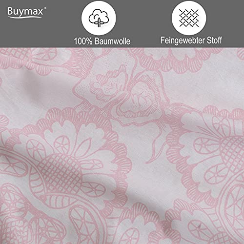 Buymax Bettwäsche 135x200 cm – Bettwäsche Set 2-teilig 135 x 200 cm, Renforcé 100% Baumwolle, Bettbezug mit 1 Kissenbezug 80x80 cm… – Ansicht 3