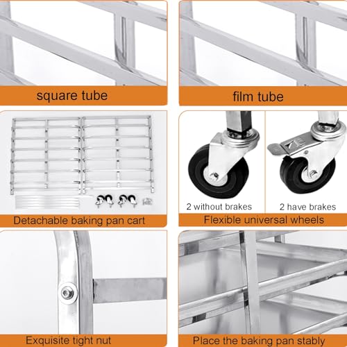 Scaffale refrigerante con ruote, carrello salvaspazio per cucina e pasticceria, ideale per pasticceria e pasticceria