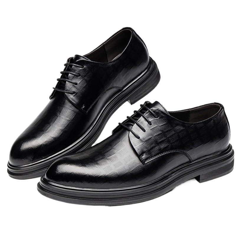 Mens Leather Lace Up Oxford Dress Shoes Pointed Toe Classic Formal Business Wedding Tuxedo Shoes