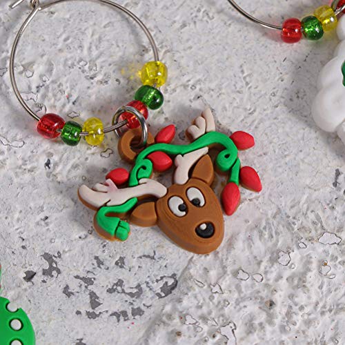 12 peças de pingentes de vidro de Natal com design criativo, marcador de liga de zinco, pingente de