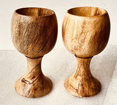 Aladean Vintage Chalice Wooden Wine Goblet Communion Drinking Cup 5Oz Water Wood Cup Kitchen Accessories 6 Inch (1Pc) #TOP4